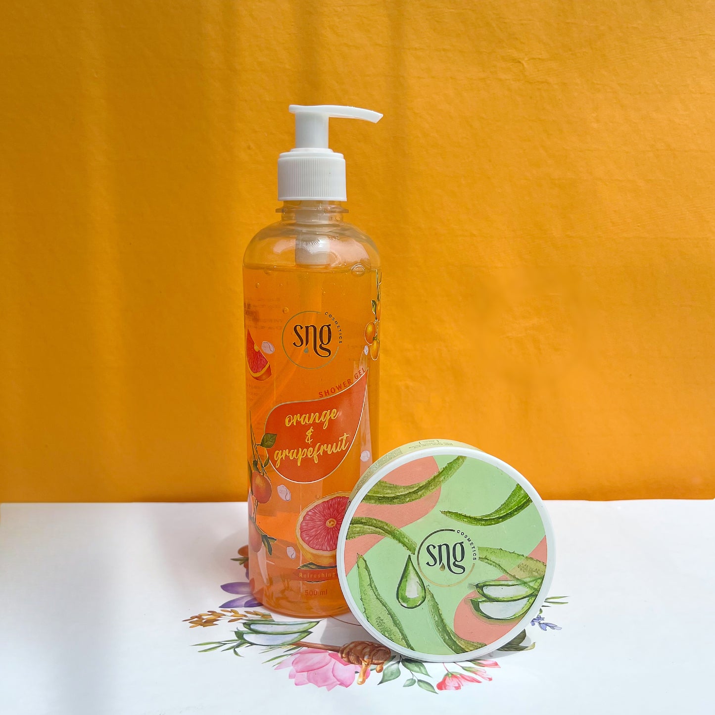 Lavender and Waterlily Shower Gel + Aloevera and Vitamin E Light Hydra Boost Face Moisturiser (500ml + 150ml)